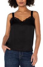 Load image into Gallery viewer, Woven Tank w/Lace Trim
