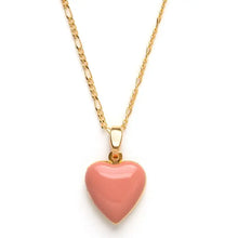 Load image into Gallery viewer, Large Enamel Heart Locket Necklace