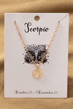 Load image into Gallery viewer, Brass Zodiac Coin Pendant Necklace