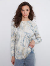 Load image into Gallery viewer, Long Sleeve Drop Shoulder Printed Boat Neck Sweater With Pockets