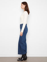 Load image into Gallery viewer, Cropped Wide Leg Stretch Denim Pant