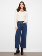 Load image into Gallery viewer, Cropped Wide Leg Stretch Denim Pant