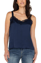 Load image into Gallery viewer, Woven Tank w/Lace Trim