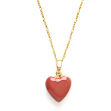 Load image into Gallery viewer, Large Enamel Heart Locket Necklace

