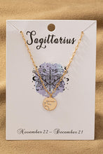 Load image into Gallery viewer, Brass Zodiac Coin Pendant Necklace
