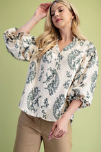 Load image into Gallery viewer, Button Down Blouse w/Balloon Slv Top
