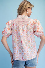 Load image into Gallery viewer, Mixed Print Button Down w/banded Slv
