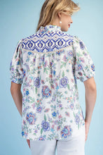 Load image into Gallery viewer, Floral Print  w/Ruffled Neck and Lace Trim
