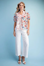 Load image into Gallery viewer, Mixed Print Half Button Blouse
