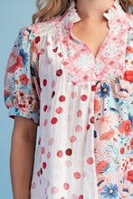 Load image into Gallery viewer, Mixed Print Half Button Blouse
