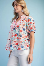 Load image into Gallery viewer, Mixed Print Half Button Blouse
