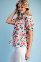 Load image into Gallery viewer, Mixed Print Half Button Blouse
