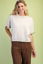 Load image into Gallery viewer, S/S Sweater Top W/rolled Hem

