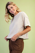 Load image into Gallery viewer, S/S Sweater Top W/rolled Hem
