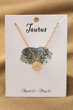 Load image into Gallery viewer, Brass Zodiac Coin Pendant Necklace
