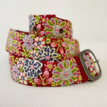 Load image into Gallery viewer, Teaberry Embroidered Wool Belt
