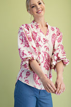 Load image into Gallery viewer, Button Down Blouse w/Balloon Slv Top
