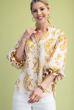 Load image into Gallery viewer, Button Down Blouse w/Balloon Slv Top
