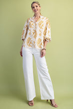Load image into Gallery viewer, Button Down Blouse w/Balloon Slv Top
