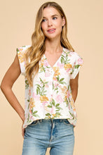 Load image into Gallery viewer, Cap Slv Printed Floral Top
