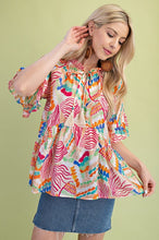 Load image into Gallery viewer, Abstract Print Top w/Tassel Tie
