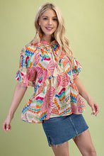 Load image into Gallery viewer, Abstract Print Top w/Tassel Tie
