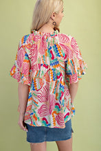 Load image into Gallery viewer, Abstract Print Top w/Tassel Tie
