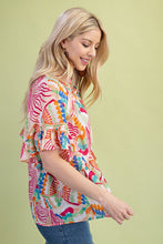 Load image into Gallery viewer, Abstract Print Top w/Tassel Tie
