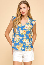 Load image into Gallery viewer, Ruffled V-neck Floral Top
