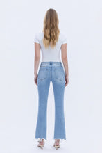 Load image into Gallery viewer, HR Uneven Raw Hem Kick Flare Jeans
