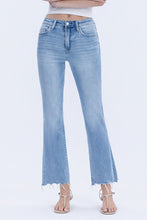 Load image into Gallery viewer, HR Uneven Raw Hem Kick Flare Jeans
