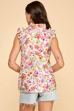Load image into Gallery viewer, Ruffled V-neck Floral Top
