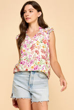 Load image into Gallery viewer, Ruffled V-neck Floral Top

