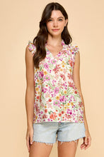 Load image into Gallery viewer, Ruffled V-neck Floral Top

