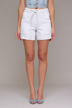 Load image into Gallery viewer, Tie Waist Raw Hem A-line Short
