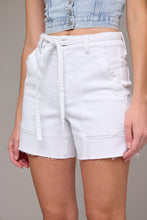 Load image into Gallery viewer, Tie Waist Raw Hem A-line Short
