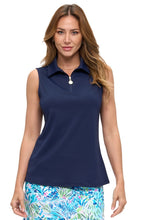 Load image into Gallery viewer, Laurie Half Zip Slvless Polo Top
