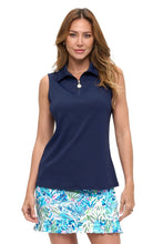 Load image into Gallery viewer, Laurie Half Zip Slvless Polo Top

