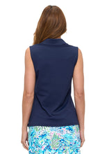 Load image into Gallery viewer, Laurie Half Zip Slvless Polo Top
