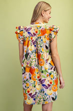 Load image into Gallery viewer, Floral Print Ruffle Neck Mini Dress
