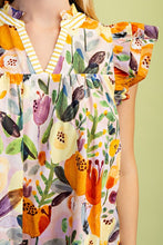 Load image into Gallery viewer, Floral Print Ruffle Neck Mini Dress
