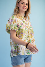 Load image into Gallery viewer, Printed Button Up Blouses w/RicRac Trim

