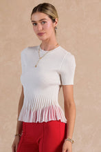 Load image into Gallery viewer, S/S Fitted Ribbed Sweater top
