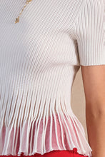 Load image into Gallery viewer, S/S Fitted Ribbed Sweater top
