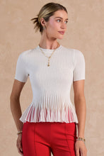 Load image into Gallery viewer, S/S Fitted Ribbed Sweater top
