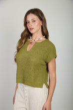 Load image into Gallery viewer, Split Neck Batwing Sweater Top
