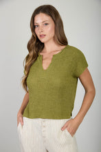 Load image into Gallery viewer, Split Neck Batwing Sweater Top
