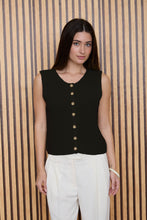 Load image into Gallery viewer, Round Neck Slvless Button Cardigan
