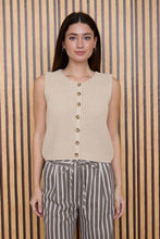 Load image into Gallery viewer, Round Neck Slvless Button Cardigan
