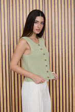 Load image into Gallery viewer, Round Neck Slvless Button Cardigan
